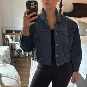 Vintage 90's Gap Women's Blue Denim Cropped Jacket